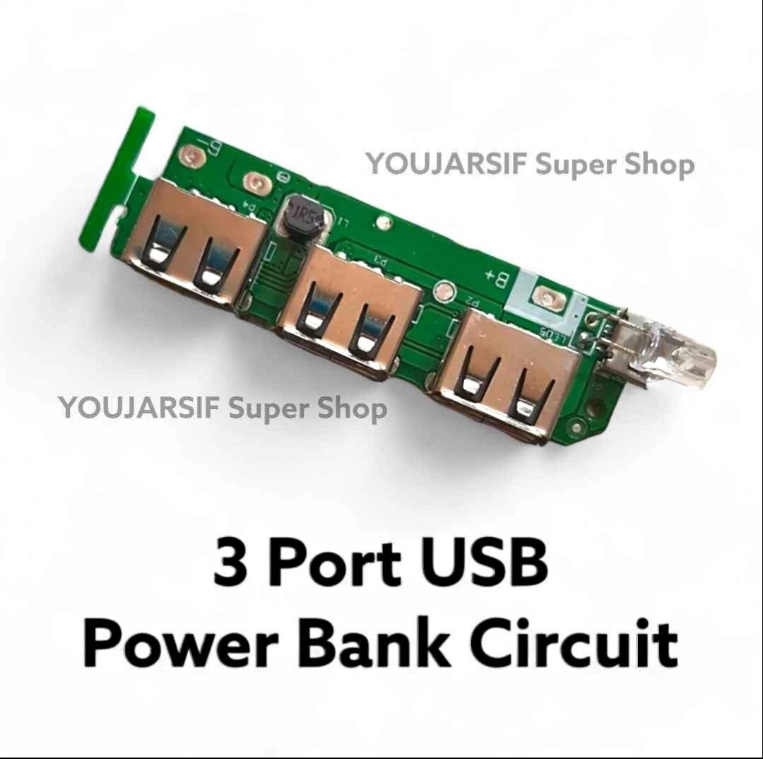 Power Bank Circuit 3 USB 5V 2A 1A Lithium Li-ion 18650 Battery Charging Board LED Indicator